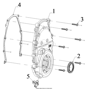 Engine Group - Front Cover Diagram and Parts List for 076158-02  Briggs and Stratton Generator